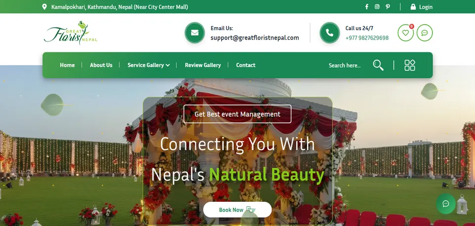 Great Florist Nepal website preview
