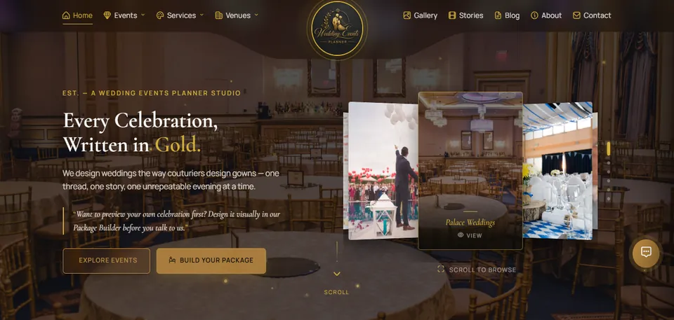 Wedding Events Planner website preview